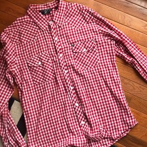 Salt Valley Shirts - Red and white check pearl snap button down Salt Valley Shirts - Red and white check pearl snap button down